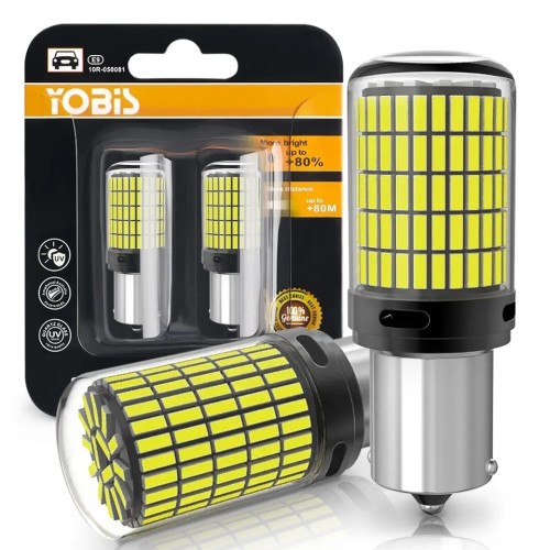 ŻARÓWKI LED P21W BA15S 1156 CANBUS BIAŁE MOCNE 2500LM 150SMD DRL WSTECZNY