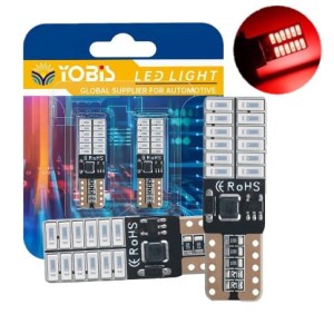 ŻARÓWKI W5W LED T10 24SMD CANBUS MOCNE CZERWONE POZYCYJNE YOBIS
