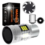 ŻARÓWKA LED P21W BA15S 1156 CANBUS MAGALL FAN-CAN BIAŁE MOCNE DRL WSTECZNY