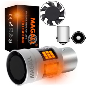 ŻARÓWKA LED P21W BA15S MAGALL FAN-CAN POMARAŃCZOWE CANBUS KIERUNKOWSKAZ