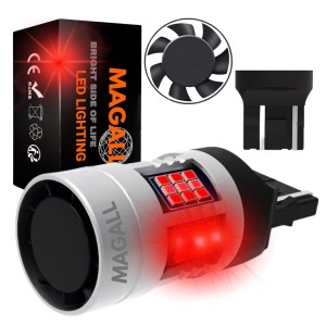ŻARÓWKA LED W21/5W T20 7443 MAGALL FAN-CAN CANBUS CZERWONE MOCNE STOP