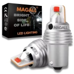 ŻARÓWKI LED P21W BA15S 1156 MAGALL CZERWONE BARDZO MOCNE 1600LM STOPU 12V