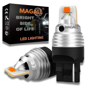 ŻARÓWKI LED W21W T20 7440 MAGALL POMARAŃCZOWE MOCNE KIERUNKOWSKAZ 12V