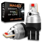 ŻARÓWKI LED W21/5W T20 7443 MAGALL CZERWONE BARDZO MOCNE 1600LM STOP 12V