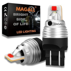 ŻARÓWKI LED W21/5W T20 7443 MAGALL CZERWONE BARDZO MOCNE 1600LM STOP 12V