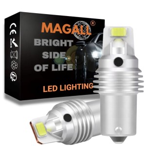 ŻARÓWKI LED P21W BA15S 1156 MAGALL BIAŁE MOCNE 1600LM 12V DRL WSTECZNY