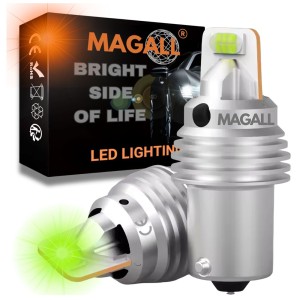 ŻARÓWKA LED ZIELONA P21W 1156 BA15S CANBUS USA KIERUNKOWSKAZ KLOSZ CZERWONY