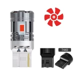 ŻARÓWKI LED W21W T20 7440 CZERWONE BARDZO MOCNE 2600LM STOPU WENTYLATOR