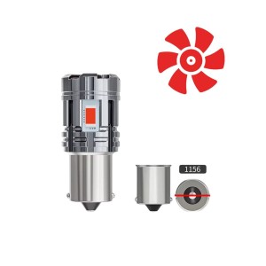 ŻARÓWKI LED P21W BA15S 1156 CZERWONE BARDZO MOCNE 2600LM STOPU WENTYLATOR