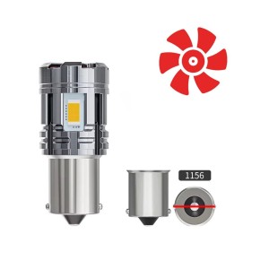 ŻARÓWKI LED P21W BA15S 1156 POMARAŃCZOWE 2600LM KIERUNKOWSKAZ WENTYLATOR