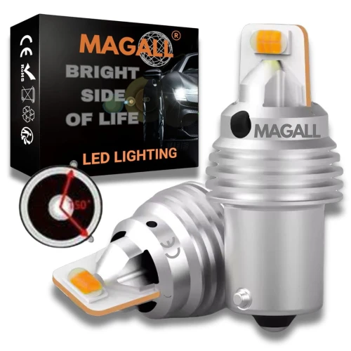 ŻARÓWKI LED PY21W BAU15S 1156 MAGALL POMARAŃCZOWE MOCNE KIERUNKOWSKAZ 12V
