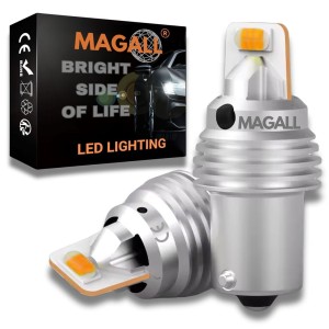 ŻARÓWKI LED P21W BA15S 1156 MAGALL POMARAŃCZOWE MOCNE KIERUNKOWSKAZ 12V