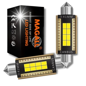 C5W 41mm LED Bulbs CANBUS 6500K MAGALL M1 White – Interior, Number Plate, Boot
