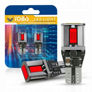 Żarówki YOBIS W16W 4,7 W ŻARÓWKA LED W16W T15 CANBUS CZERWONA MOCNA 600LM