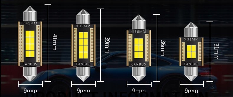C5W 39mm LED Bulbs CANBUS 6500K MAGALL M1 White – Interior, Number Plate, Boot Power 2.5 W