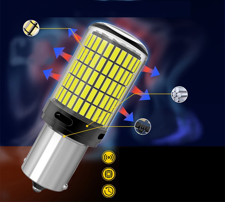P21W BA15S 1156 LED Bulbs CANBUS White Bright 2500 lm 150SMD DRL Reverse – photo 6