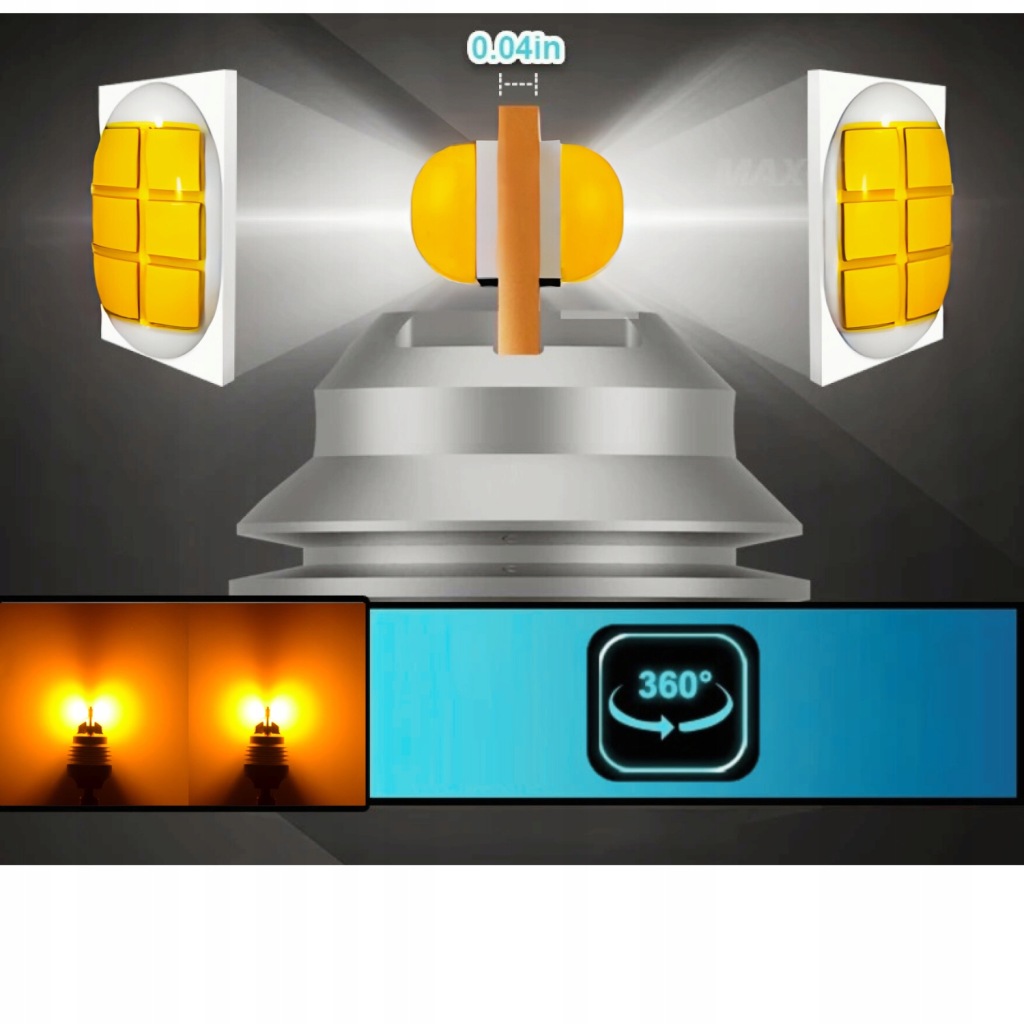 P21W BA15S 1156 LED BULBS MAGALL AMBER BRIGHT TURN SIGNAL 12V Quantity 2 pcs
