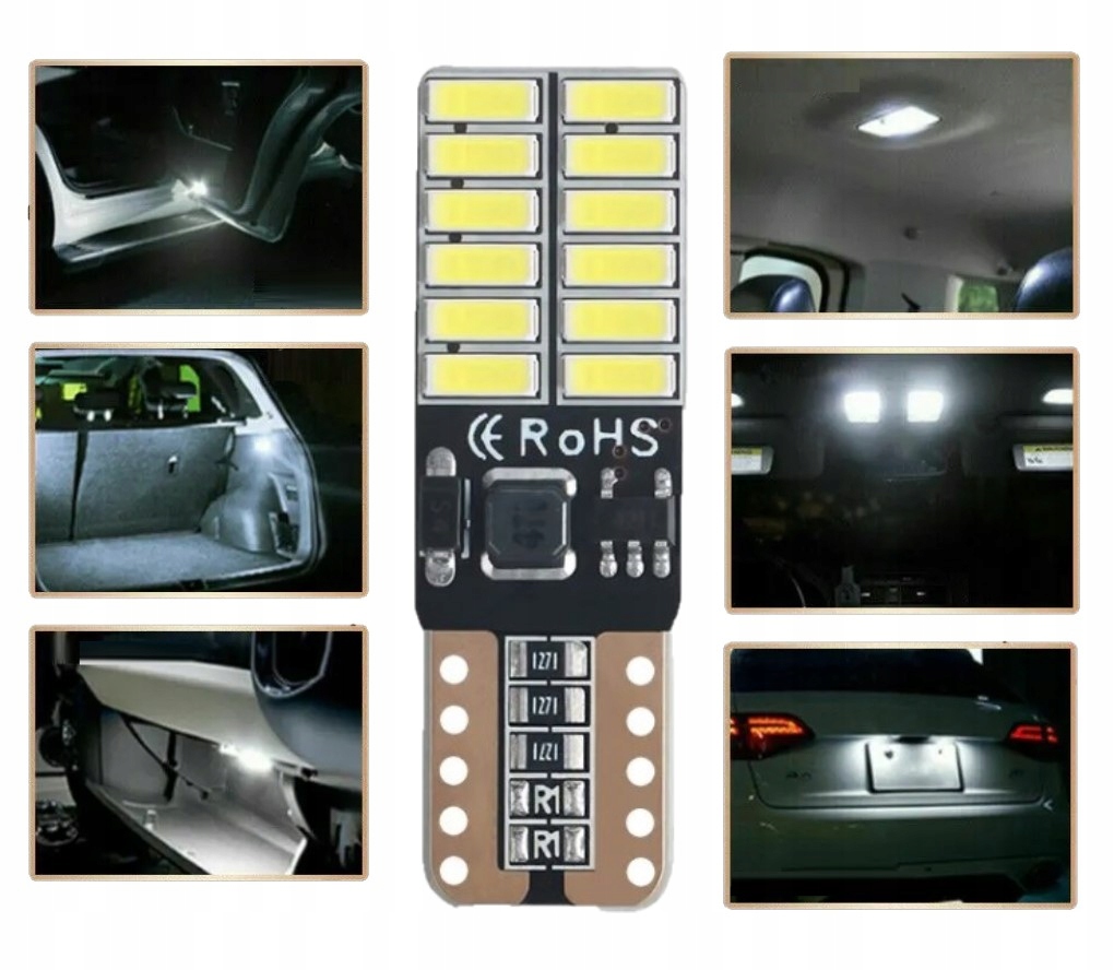 W5W T10 LED BULBS 24SMD CANBUS BRIGHT WHITE 6500K YOBIS Quantity 2 pcs