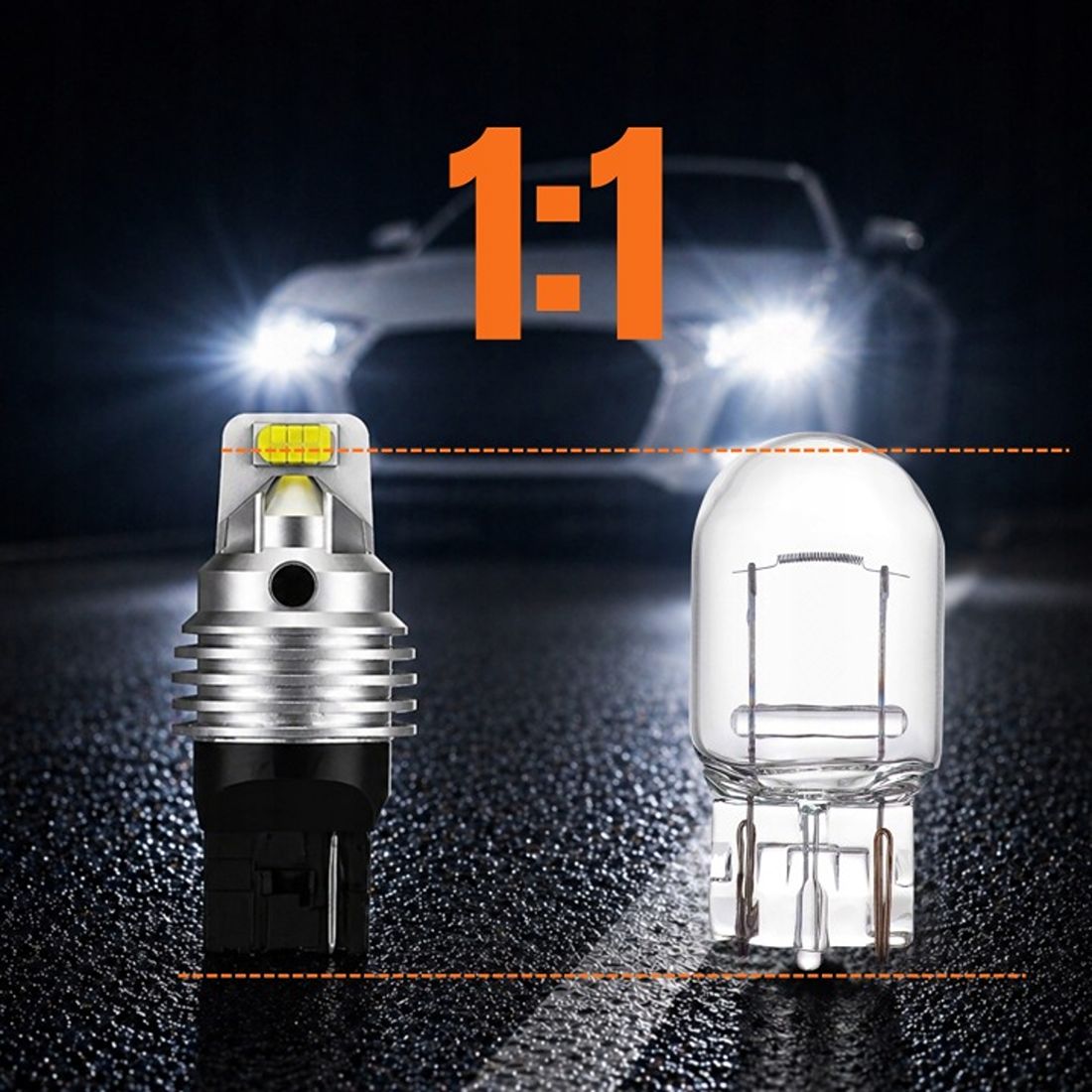 zarowka led w21w t20 7440 magall 800lm biala mocna drl wstecz 1 szt