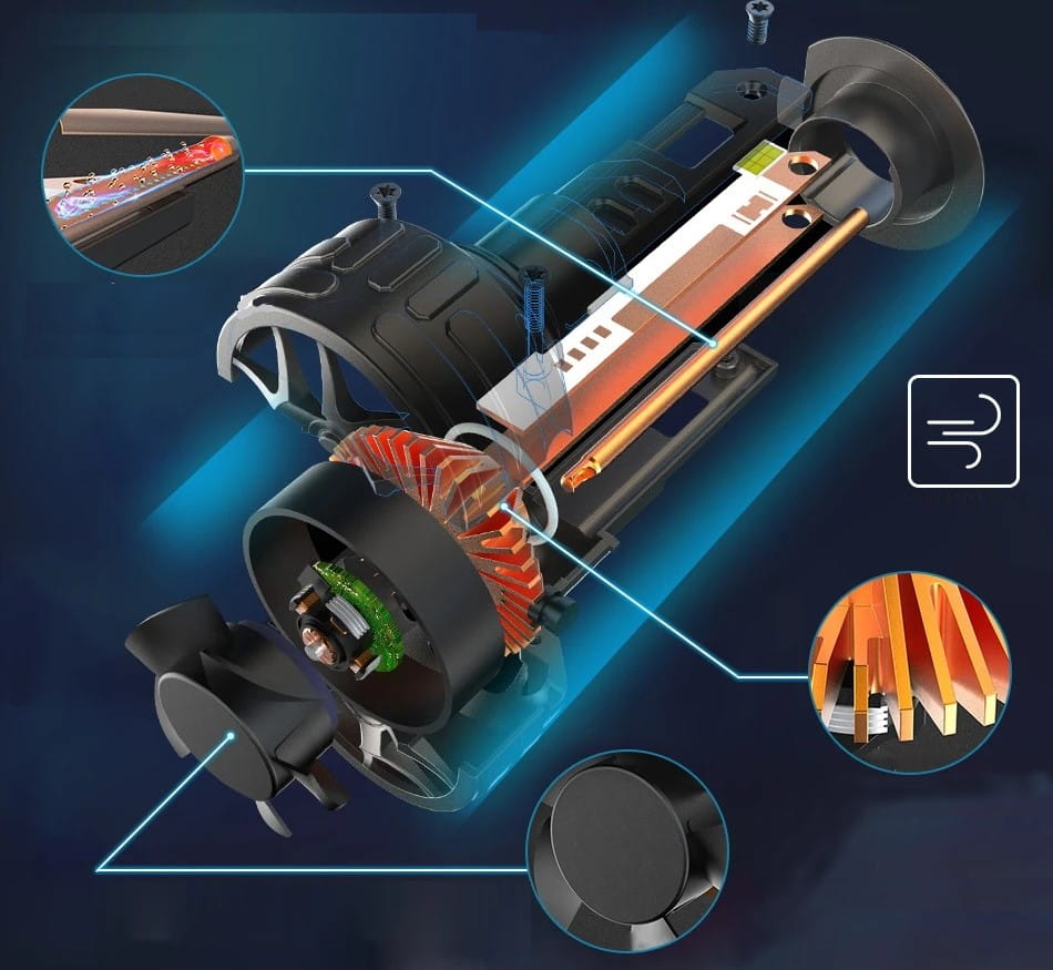 Rozłożona żarówka LED MAGALL KRONOS CANBUS 36000 lm chłodzenie heatpipe budowa