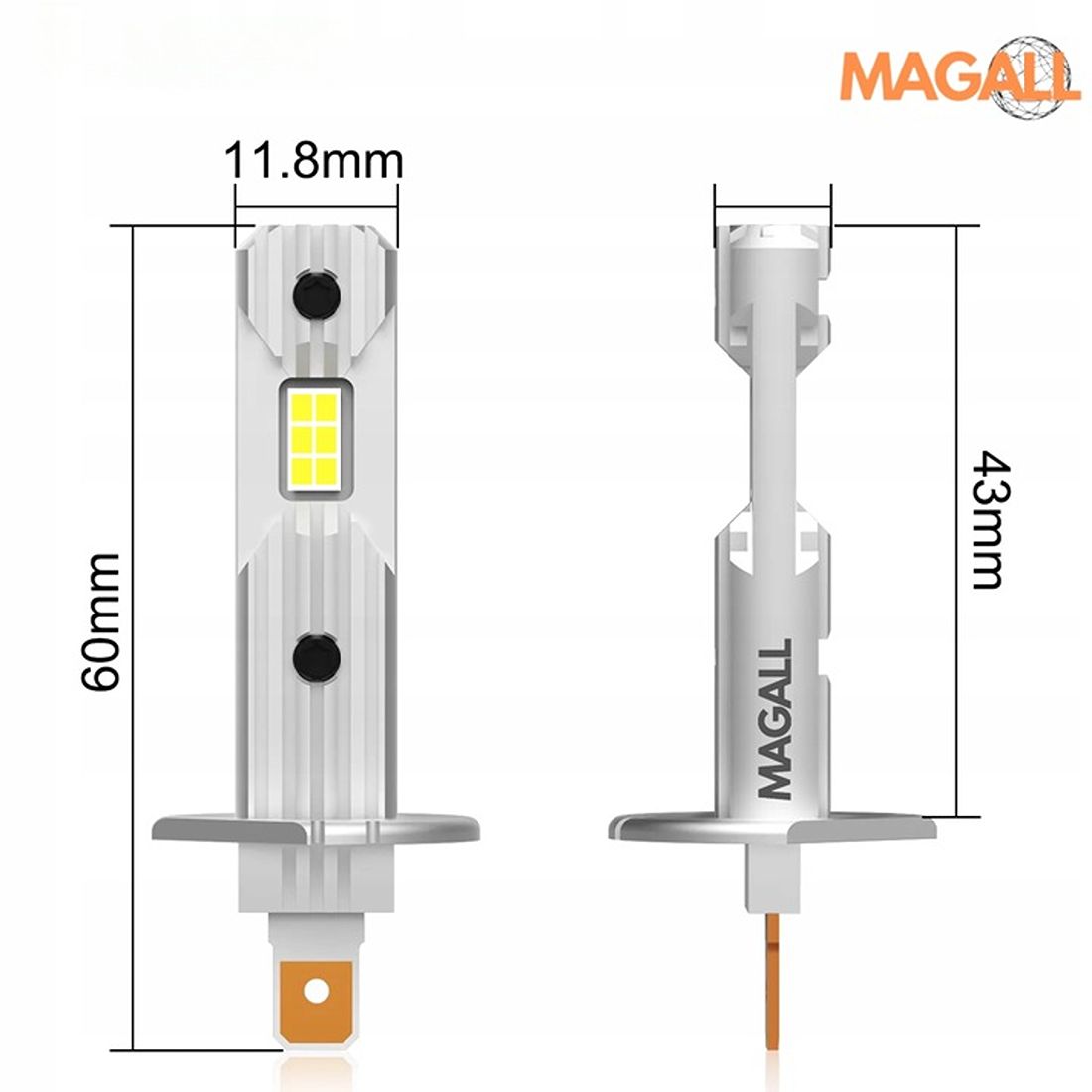 Żarówka LED H1 MAGALL ONE TO ONE przeznaczona jest do reflektorów świateł mijania lub drogowych.