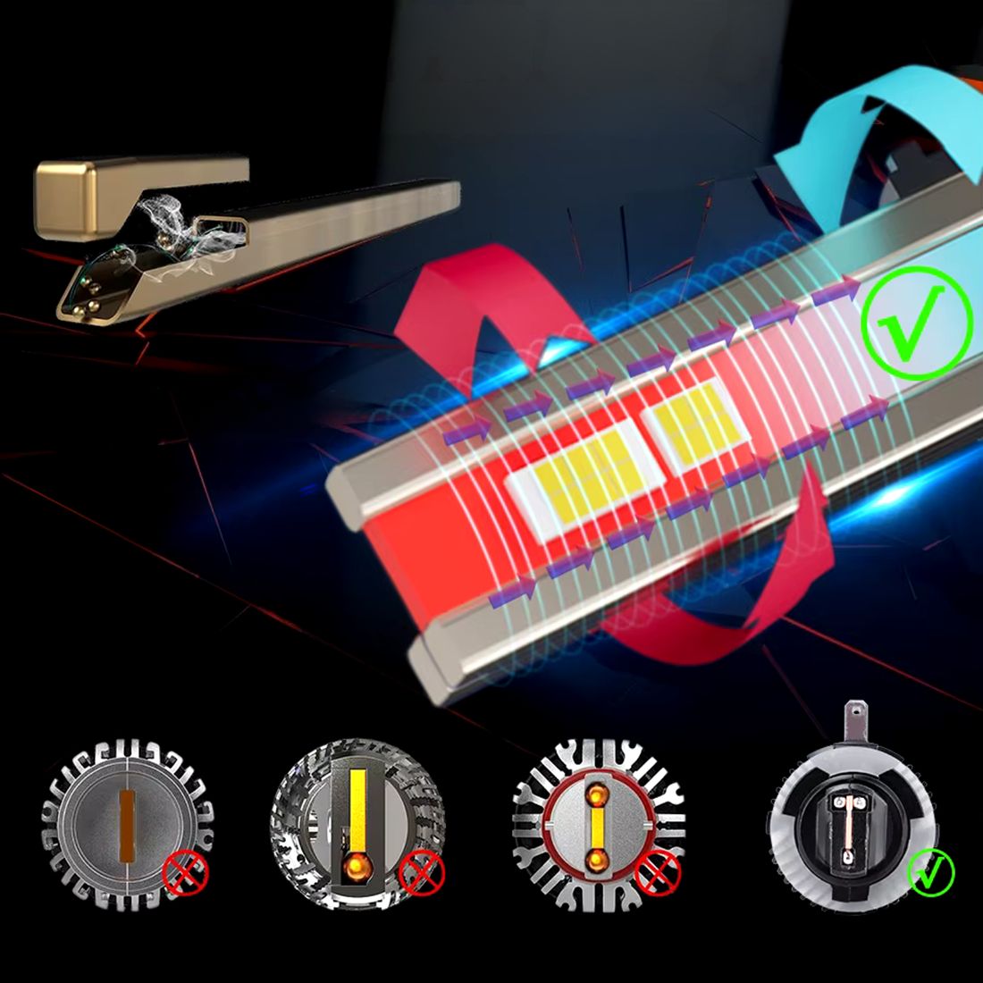 Żarówka LED X-7SEVEN zapewnia równomierne oświetlenie i wyraźną linię światła.