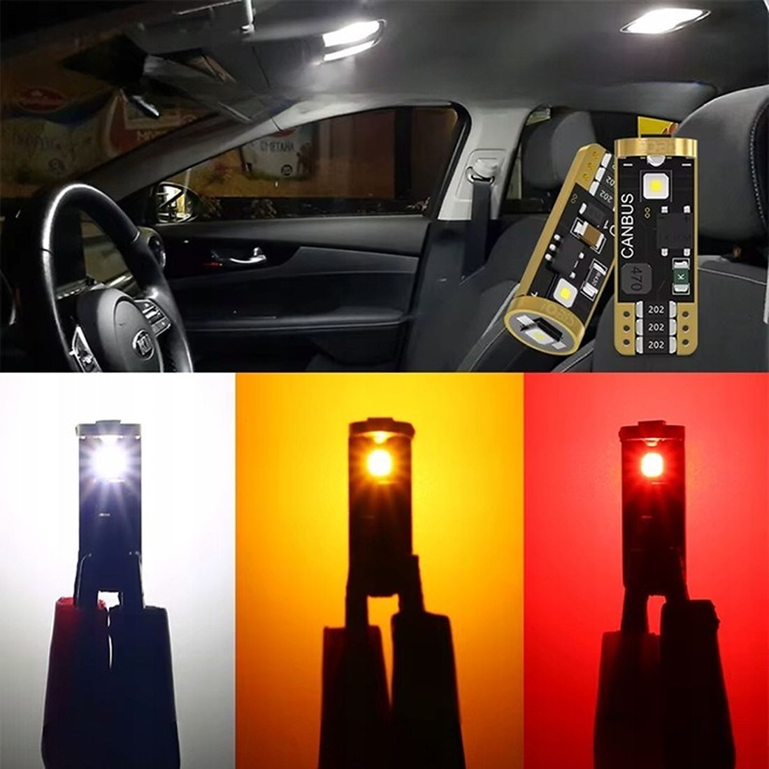 Pomarańczowa żarówka LED WY5W T10 MAGALL M1 zapewnia dobrą widoczność kierunkowskazu przy jasności 300 lm.