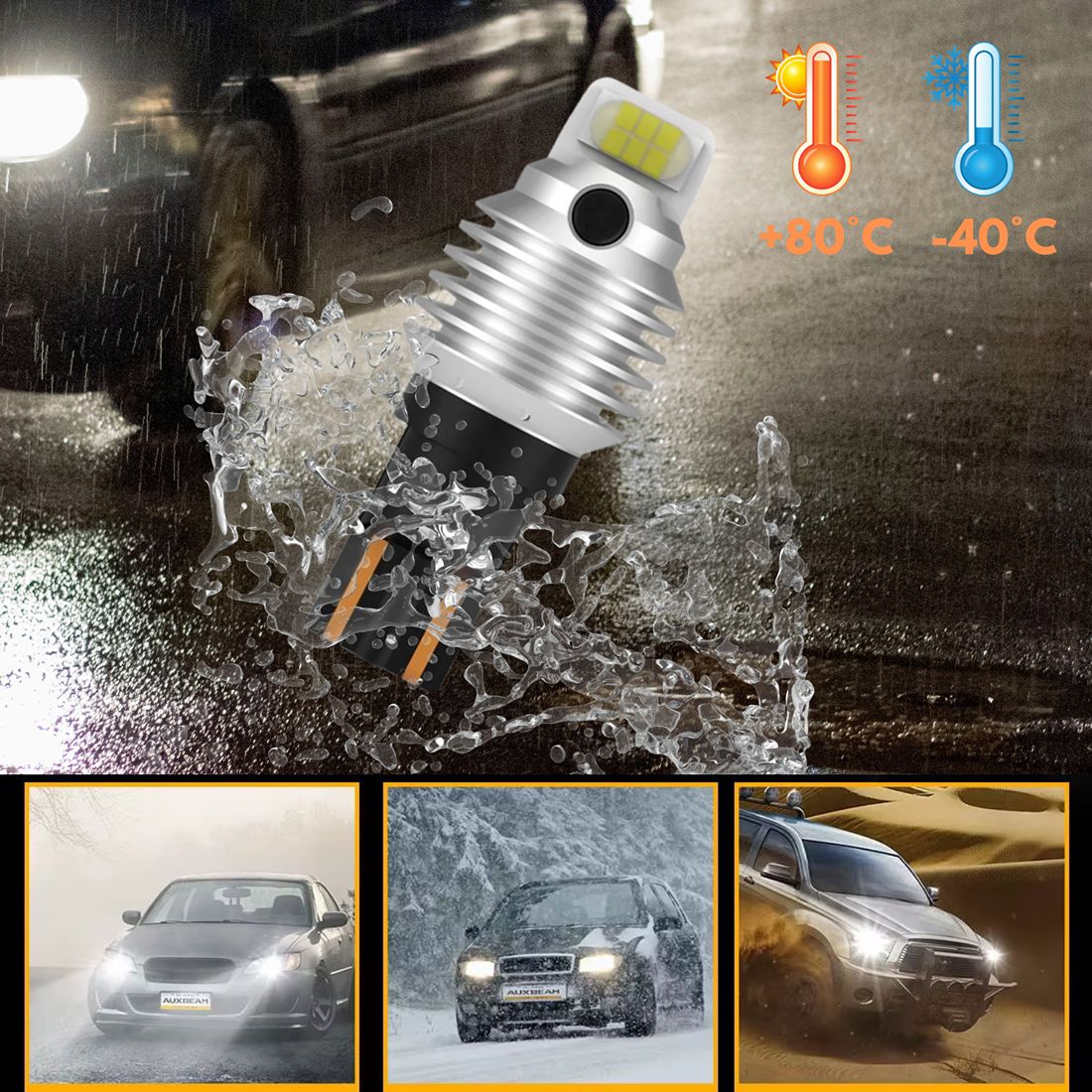 Żarówka LED W16W pracuje stabilnie w instalacji 12V.