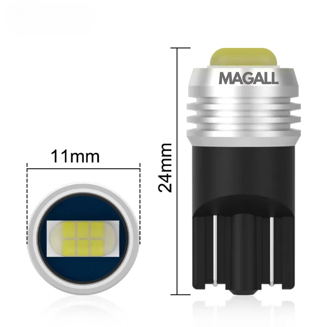 Żarówka LED W5W T10 MAGALL LONGLIFE przeznaczona jest do oświetlenia pozycyjnego oraz wnętrza pojazdu.
