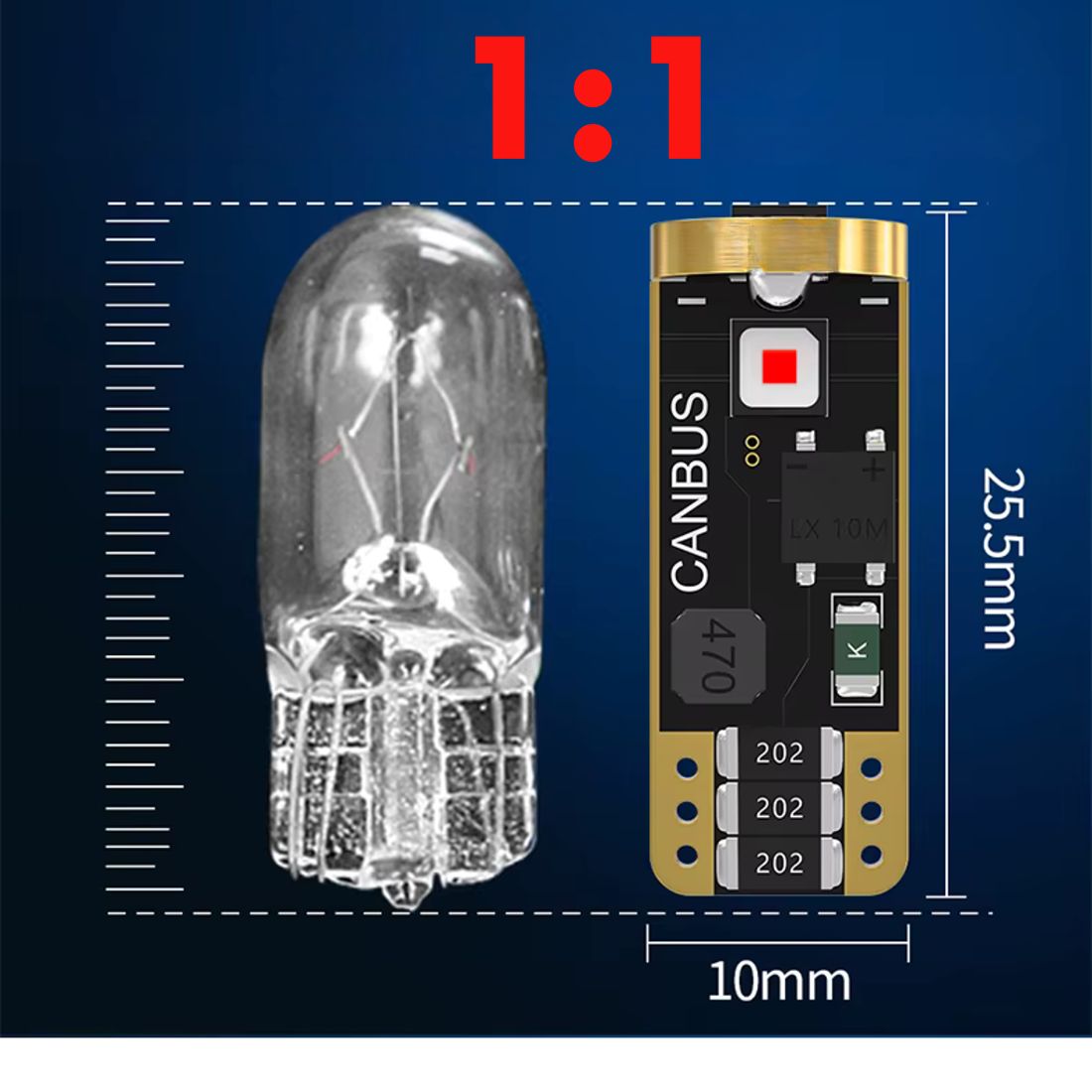 Żarówka LED W5W T10 MAGALL M1 przeznaczona jest do świateł pozycyjnych oraz sygnalizacji STOP.