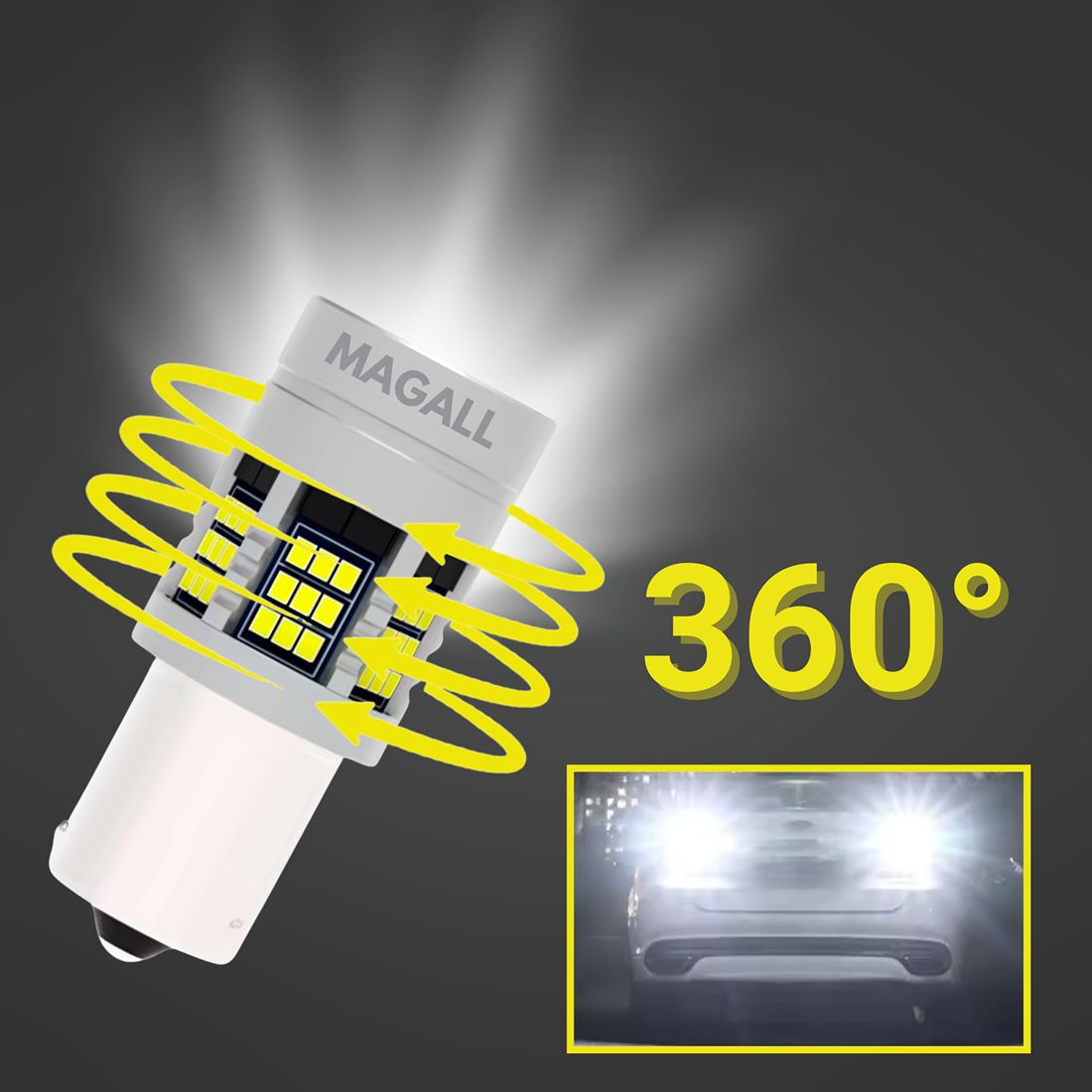 ŻARÓWKA LED P21W BA15S 1156 CANBUS FAN-CAN MAGALL BIAŁE MOCNE DRL WSTECZNY Model ŻARÓWKA P21W CANBUS MAGALL FAN-CAN