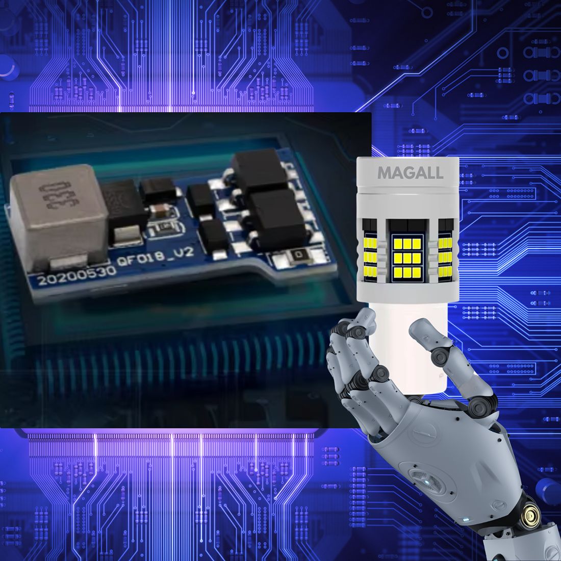 Żarówka LED P21W posiada wbudowany system CANBUS eliminujący błąd spalonej żarówki.