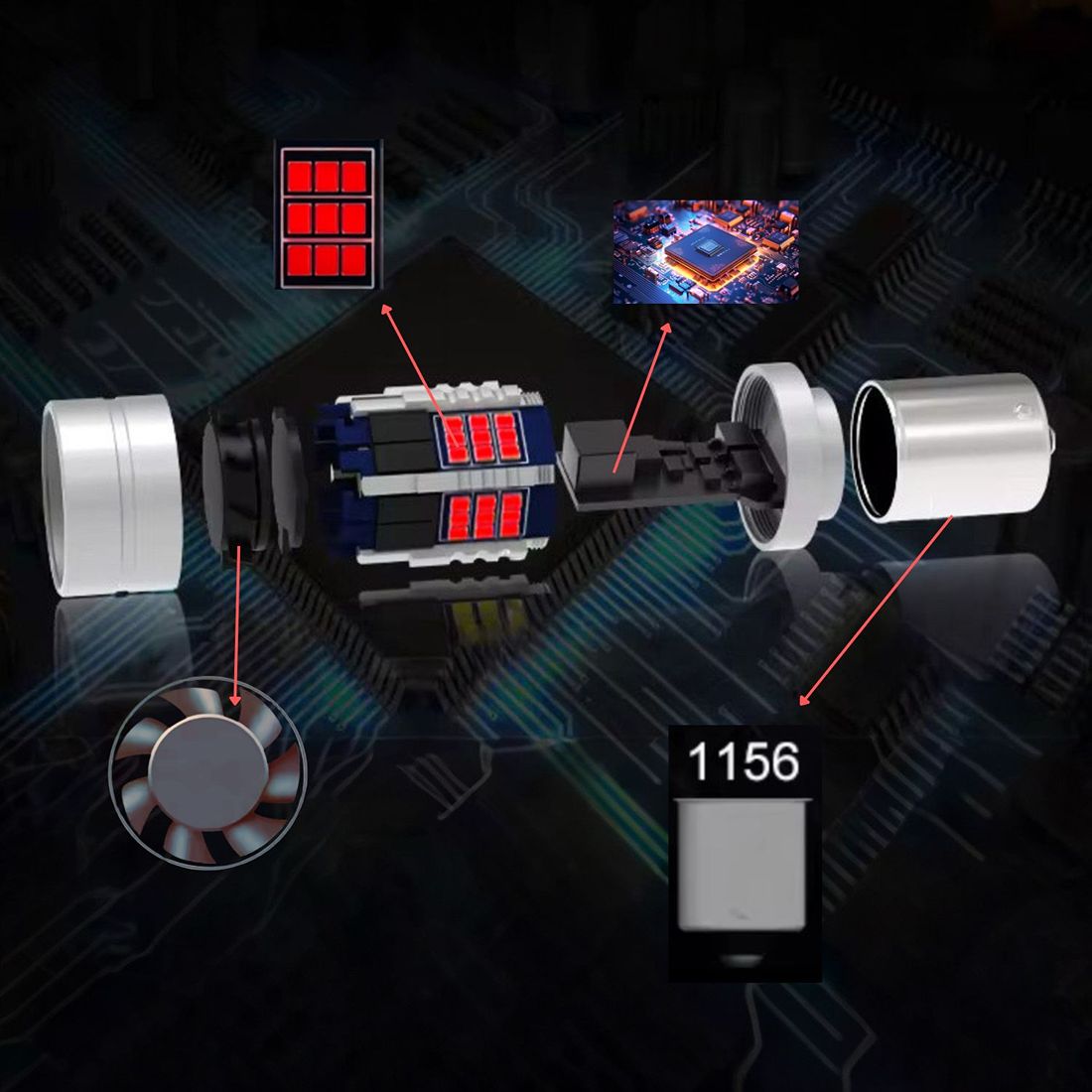 Żarówka LED P21/5W BAY15D 1157 MAGALL FAN-CAN przeznaczona jest do świateł STOP.