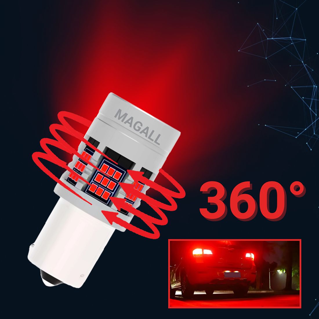 Żarówka LED P21/5W pracuje stabilnie w instalacji 12V.