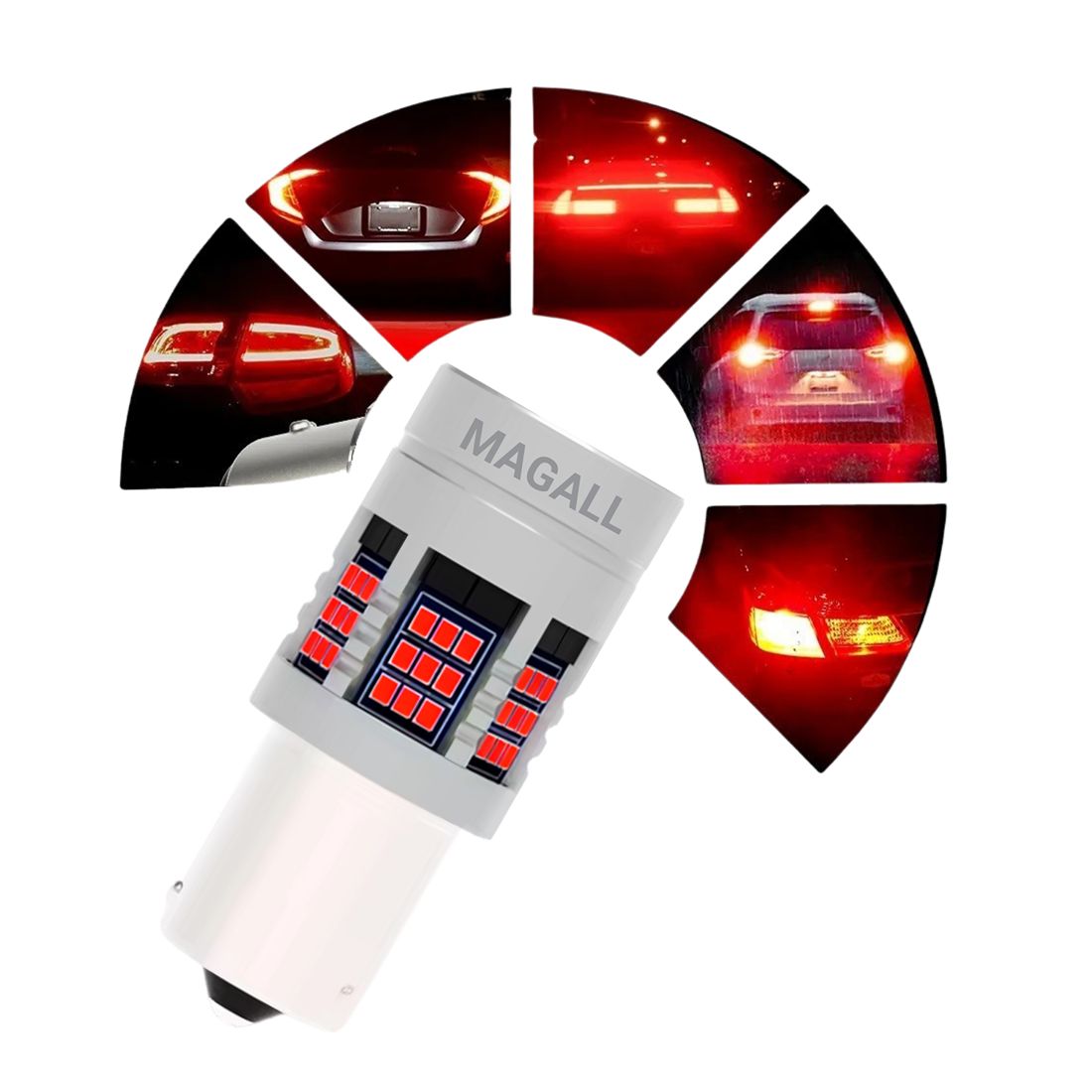 Żarówka LED P21/5W zapewnia natychmiastową reakcję światła po wciśnięciu pedału hamulca.