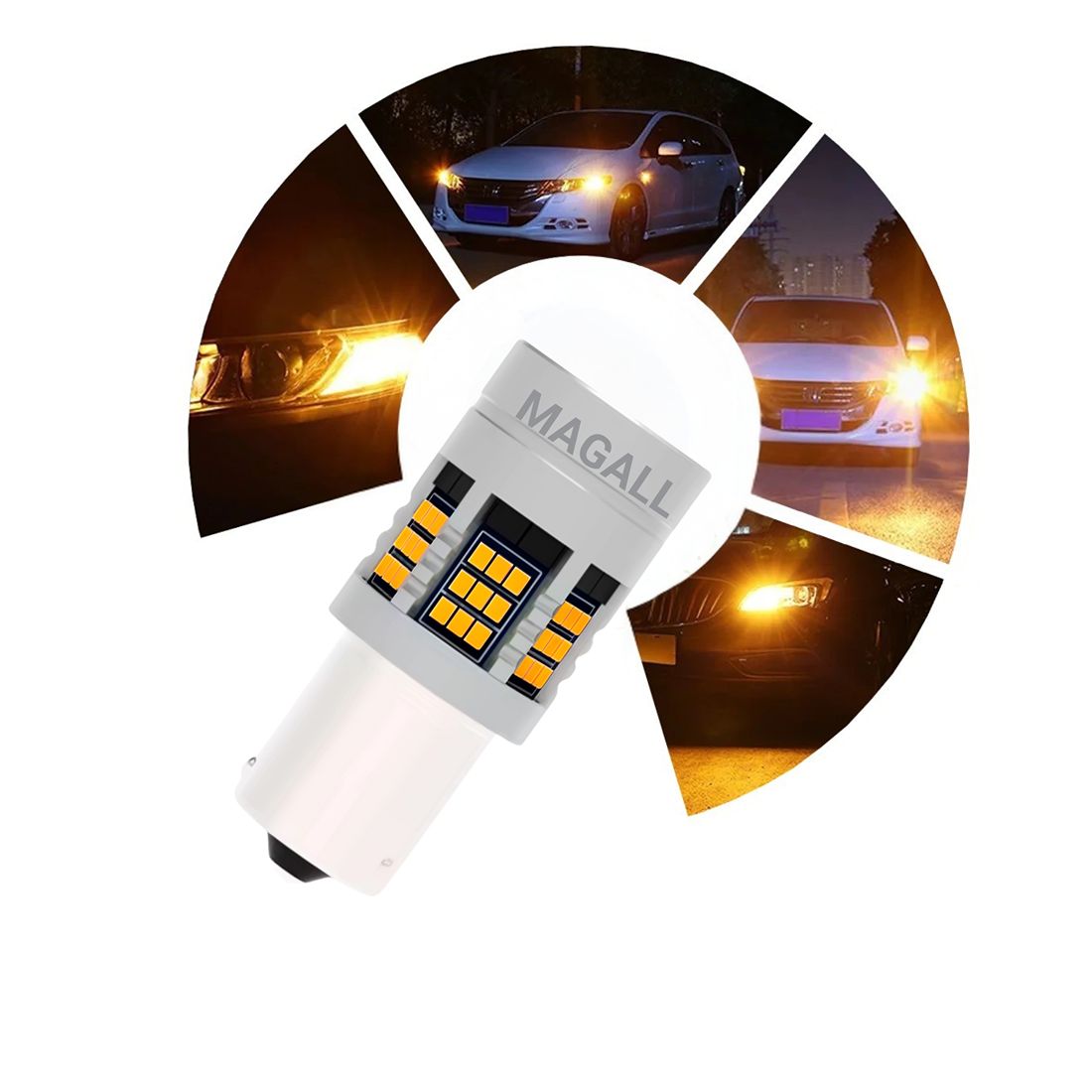 LED žiarovka P21W BA15S MAGALL FAN-CAN oranžová CANBUS smerovka – foto 8