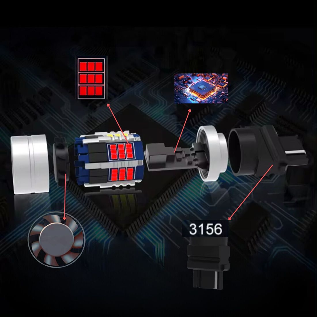 Żarówka LED MAGALL FAN-CAN posiada aktywne chłodzenie skutecznie odprowadzające ciepło.