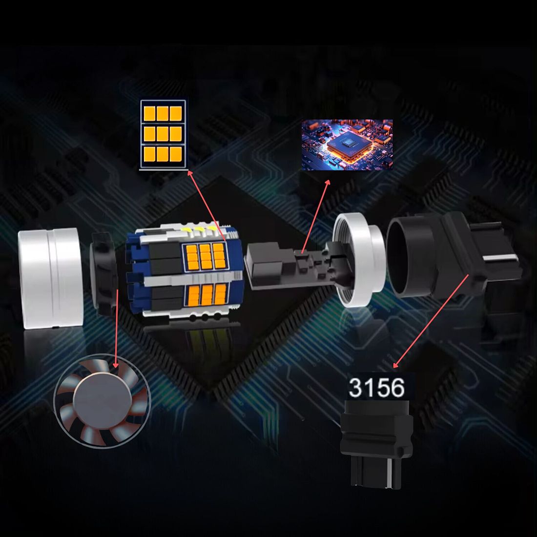 Żarówka LED MAGALL FAN-CAN posiada aktywne chłodzenie skutecznie odprowadzające ciepło.