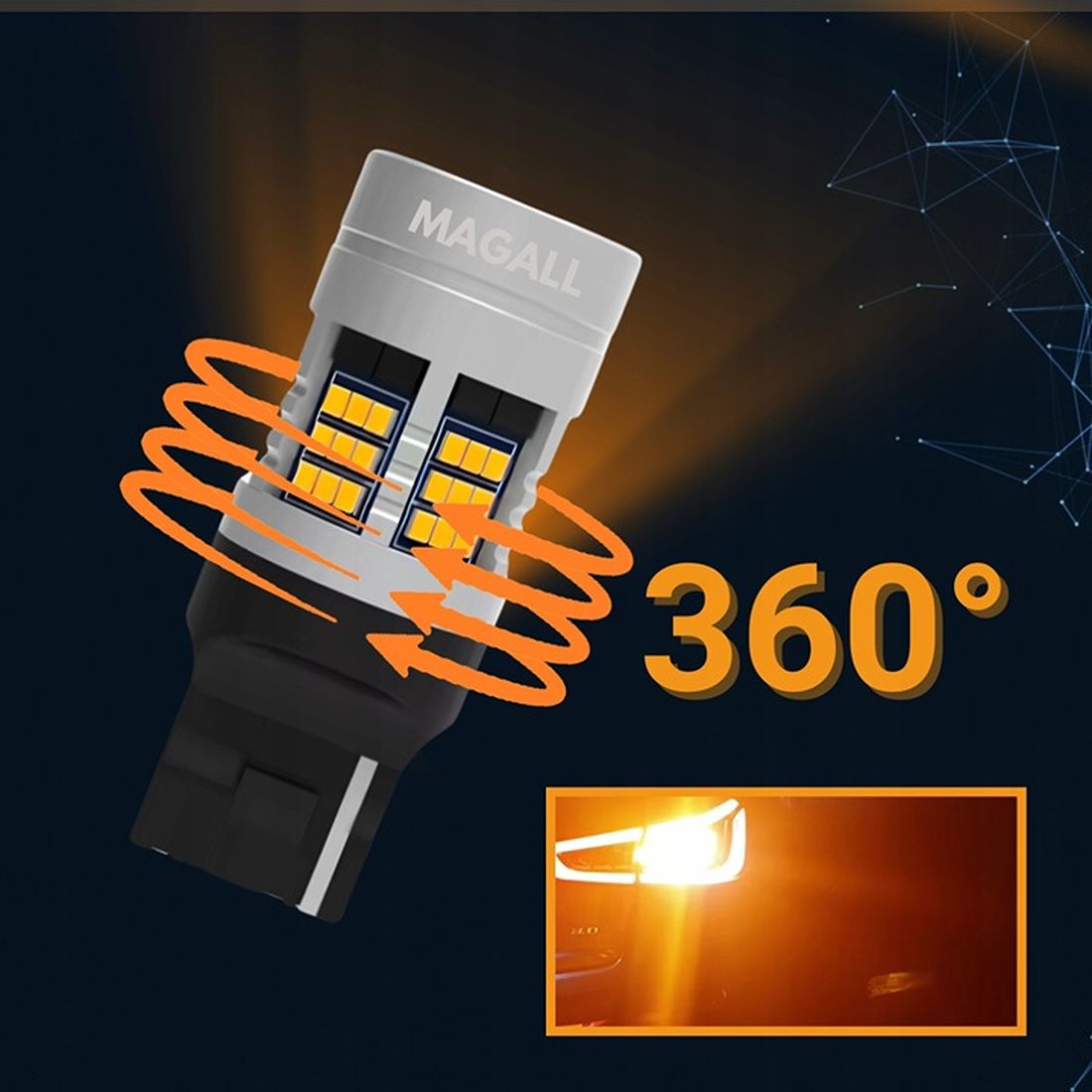 Żarówka LED T20 7440 umożliwia szybki montaż Plug&Play bez ingerencji w instalację pojazdu.