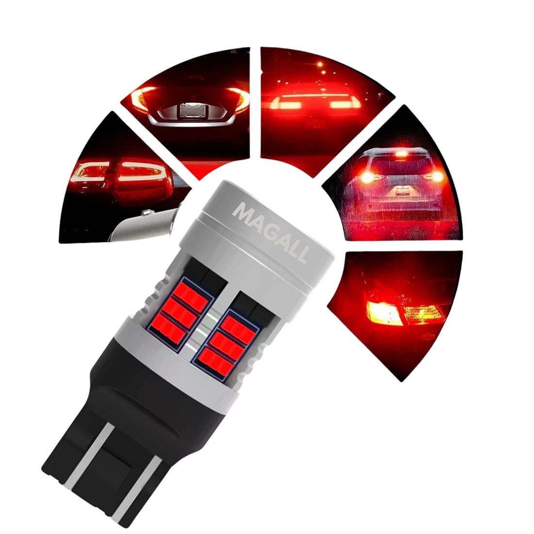 Żarówka LED W21/5W pracuje stabilnie w instalacji 12V.