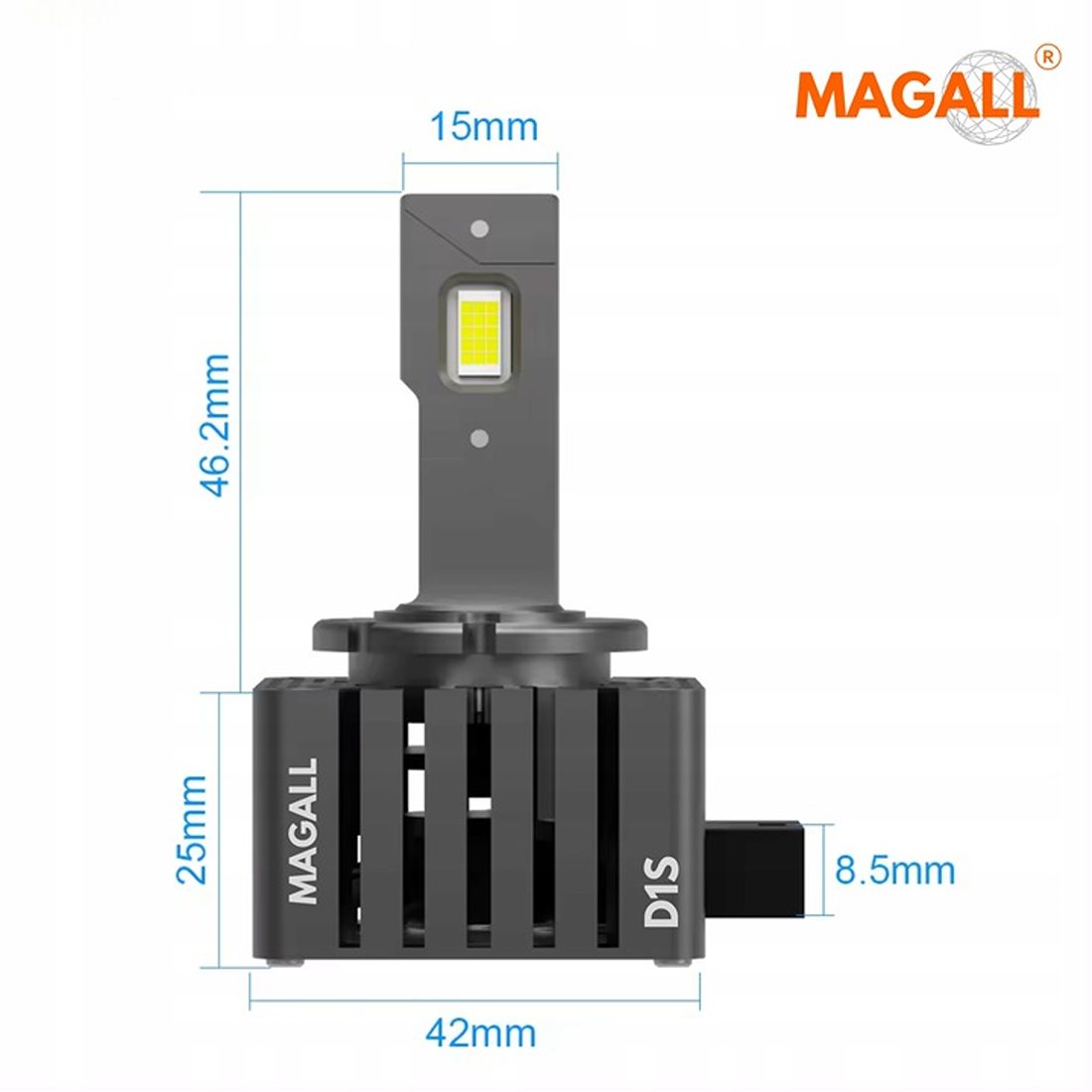 Żarnik LED D1S MAGALL wymiary techniczne