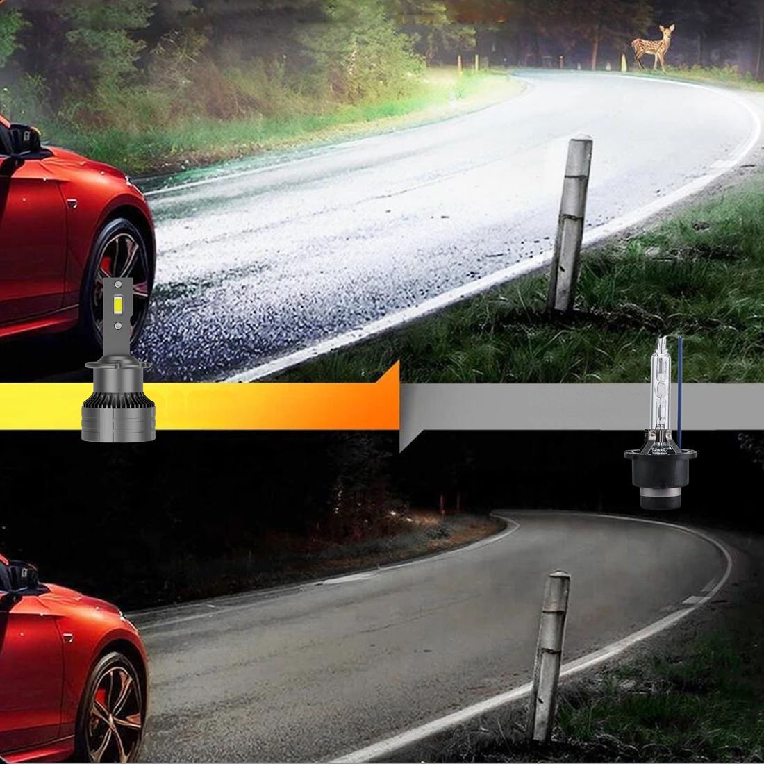 Żarnik LED D4S MAGALL mocne białe światło 6500K daleki zasięg