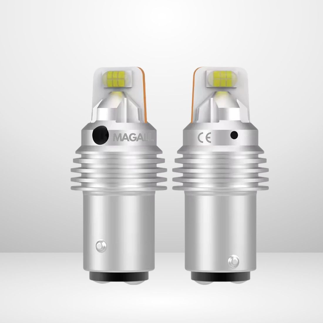 MAGALL żarówki LED P21/4W BAZ15D 1157 to wydajne białe oświetlenie DRL i postojowe o jasności 1600 lm.