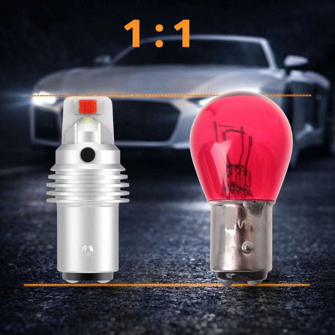 Żarówki LED P21/5W BAY15D 1157 MAGALL czerwone to bardzo mocne światło STOP 1600 lm do instalacji 12V.