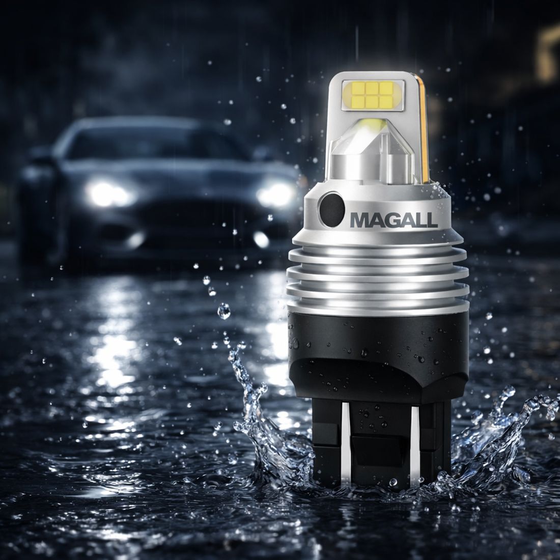 LED žiarovky W21/5W T20 7443 MAGALL biele silné 1600 lm DRL obrysové 12V – foto 5
