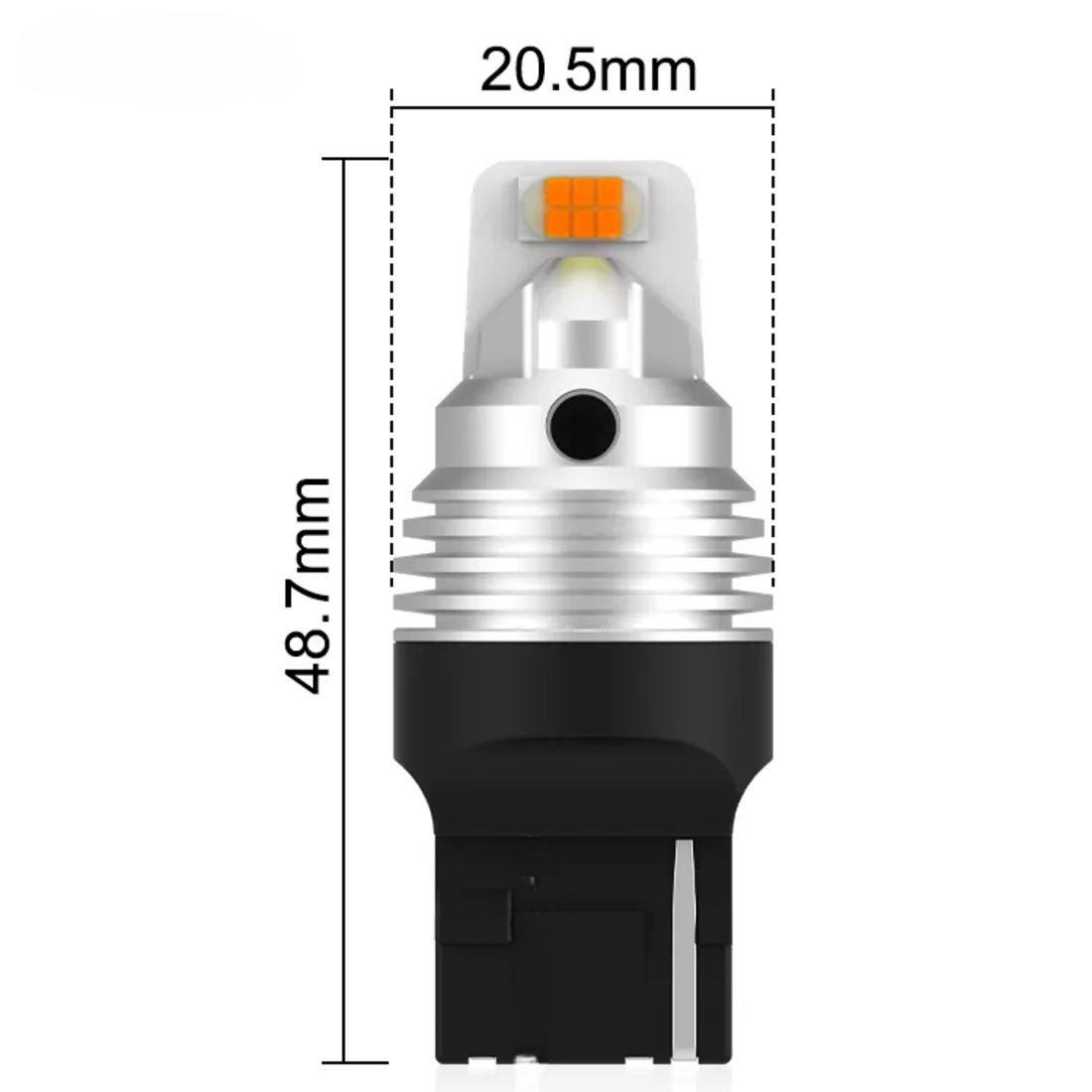 Żarówka LED W21W pracuje stabilnie w instalacji 12V.