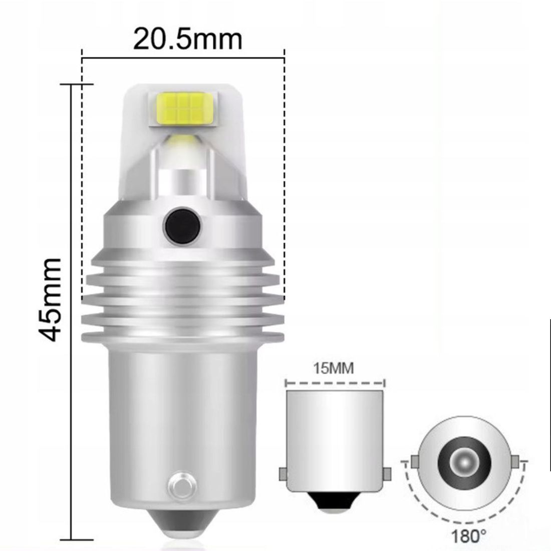 Żarówka LED P21W pracuje stabilnie w instalacji 12V.