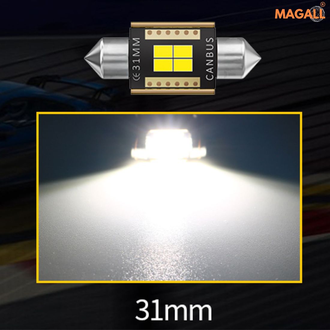 zarowki c5w led 31mm canbus 6000k magall m1 biale wnetrze