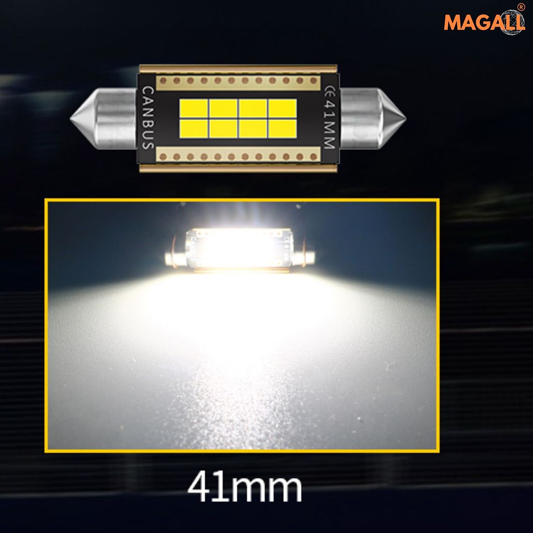 zarowki c5w led 41mm canbus 6000k magall m1 biale wnetrze