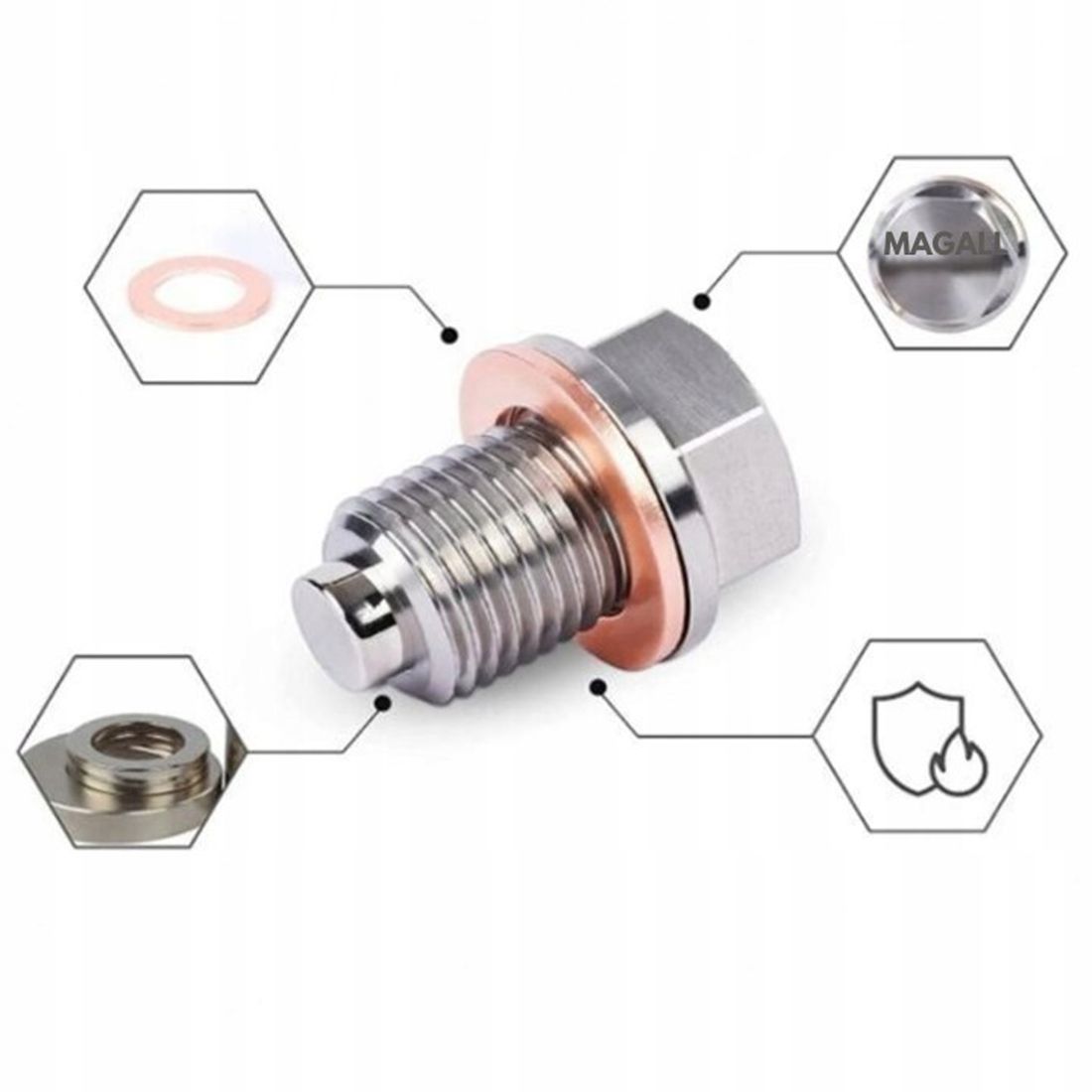 magnetyczny korek miski olejowej m14x1 5 magall do vw audi ford